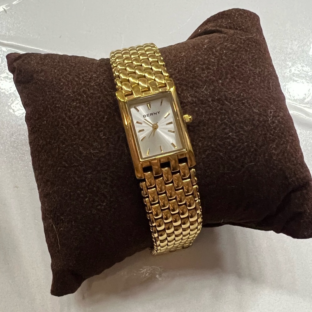 BERNY-Women Quartz Square Gold Watch for Women
